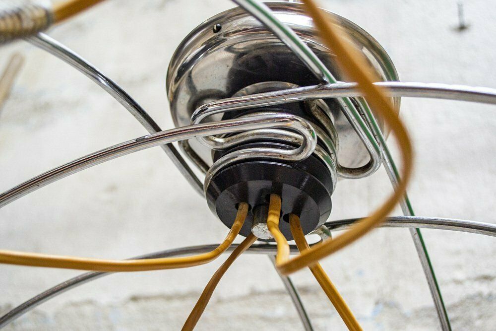 Steel Ceiling Lamp By Francesco Fois For Reggiani, Italy, 1960s photo Lighting