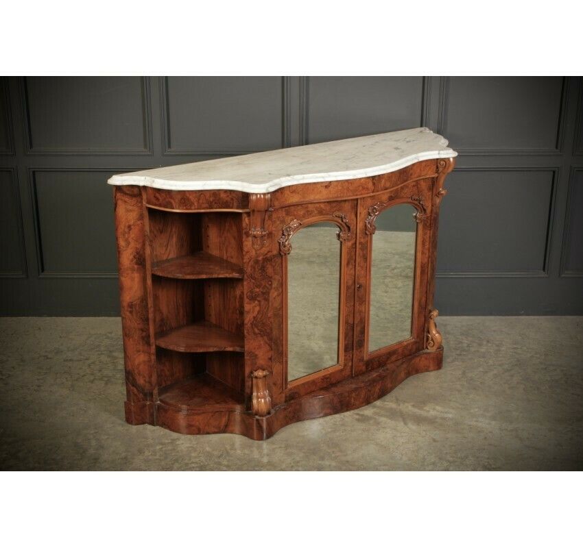 Victorian Shaped Walnut Side Cabinet Credenza photo furniture