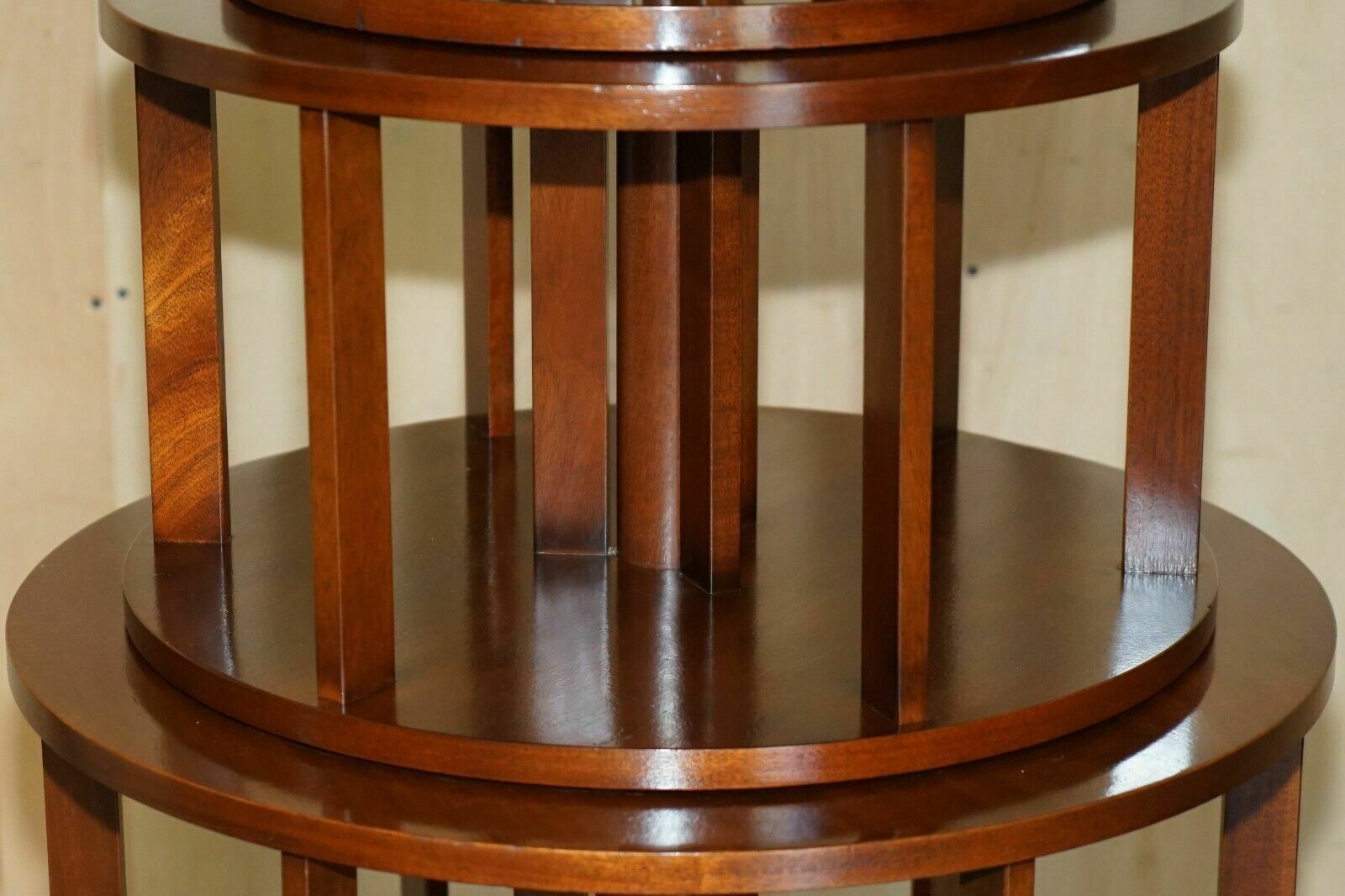 148cm Tall Restored Regency Style Revolving Mahogany Library Bookcase Table photo 2350.0