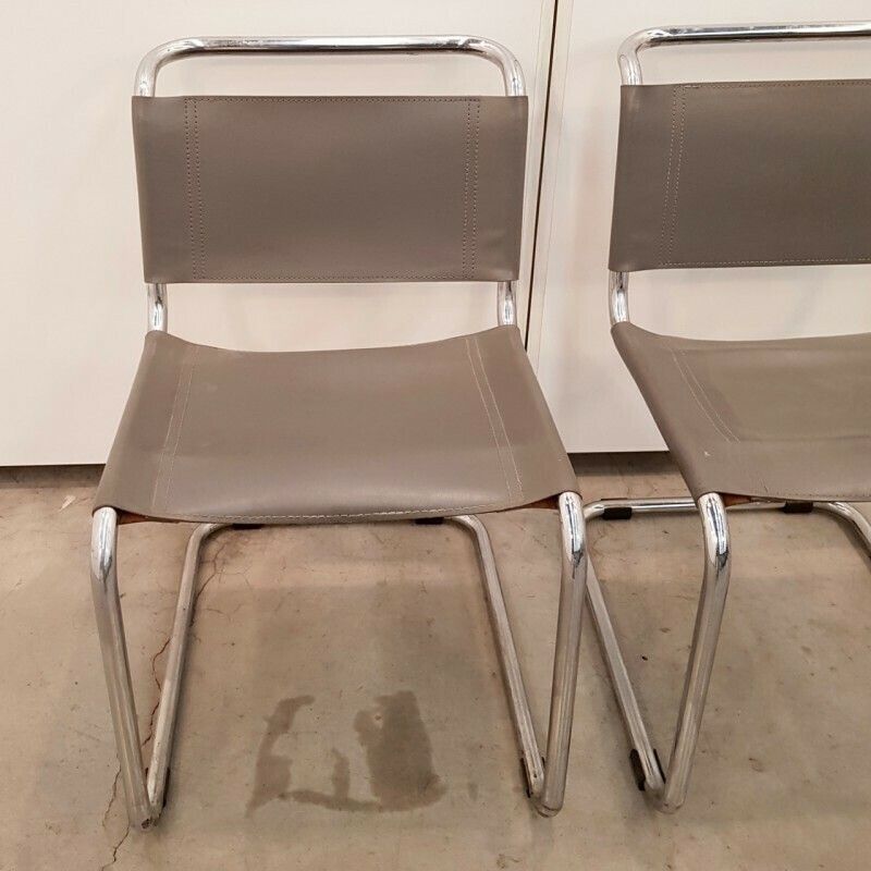 Paar Lederen Stoelen Naar Mart Stam photo for sale