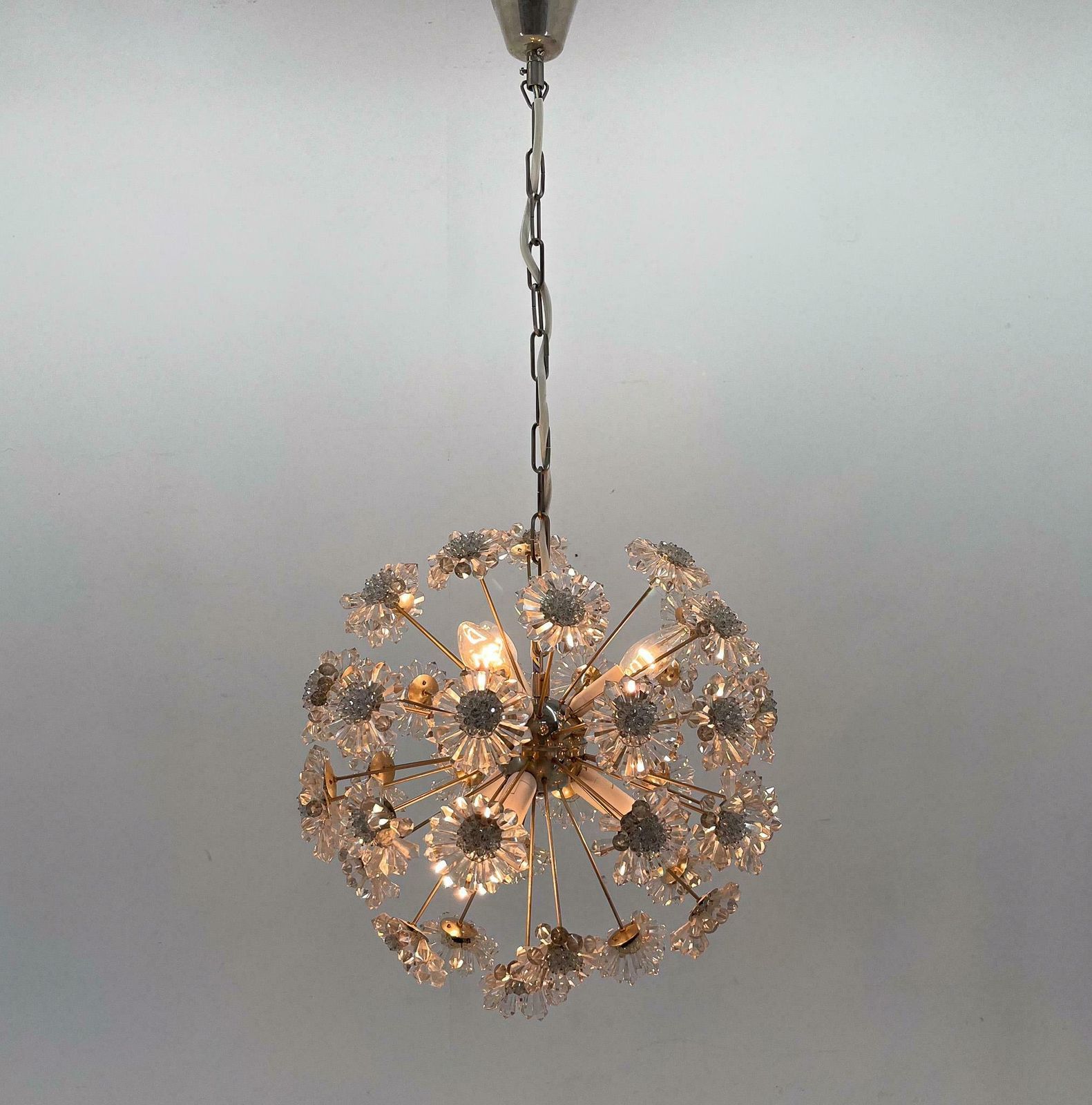 Design Space Age Dandelion / Sputnik Chandelier By Preciosa, 1970s photo vinterior