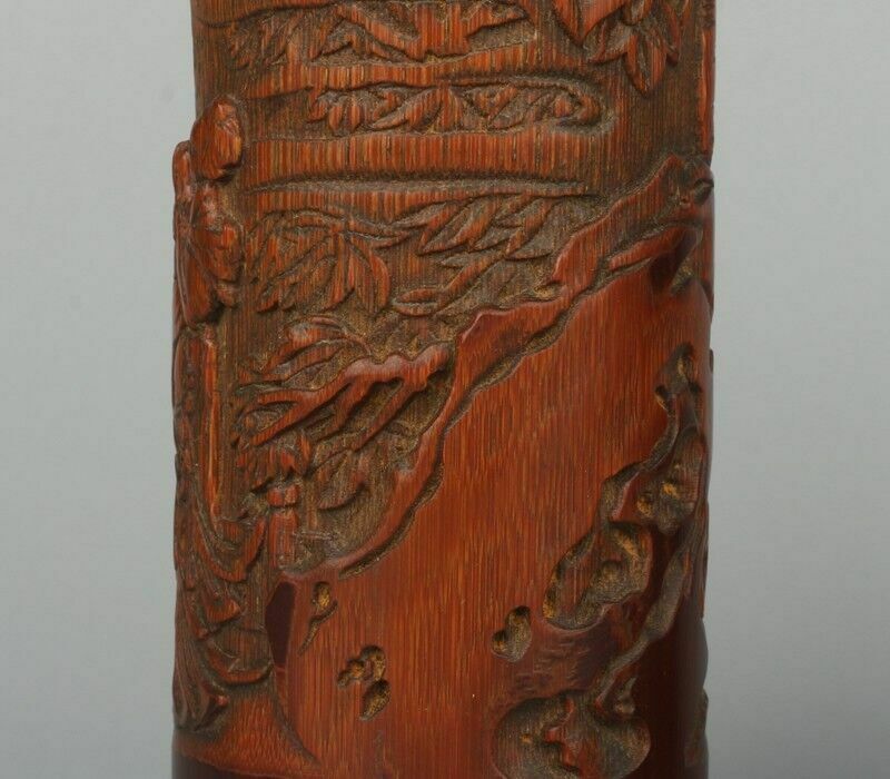 A Pair Of Chinese Bamboo Carving Brush Pen Holders    Circa 1930 1960 photo 400.0