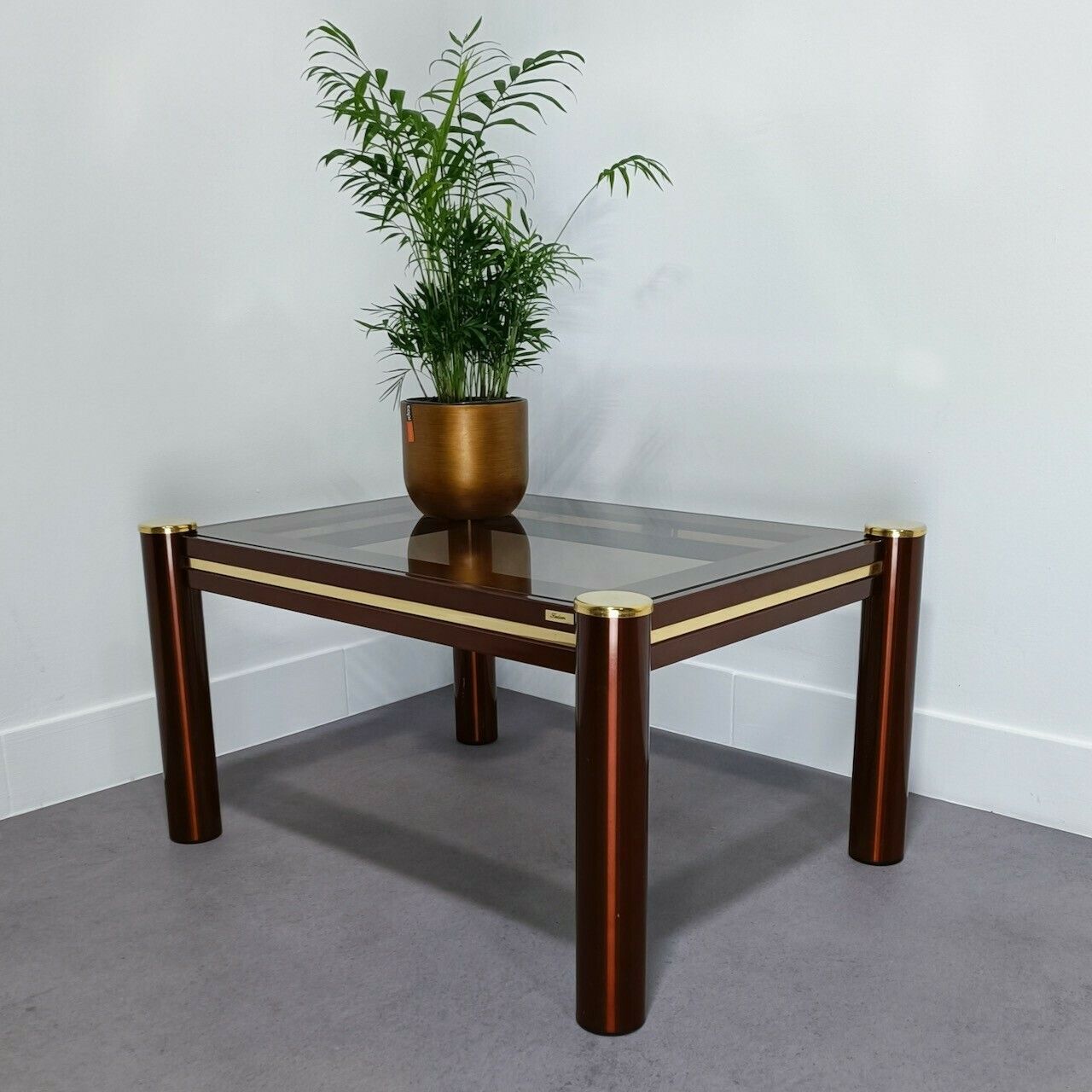 Fedam Burgundy And Gold Salon Table photo for sale