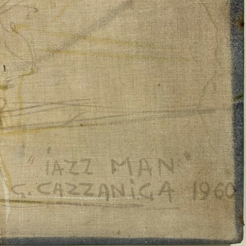 Modern Painting By G. Cazzaniga, Lazz Man 1960 photo furniture