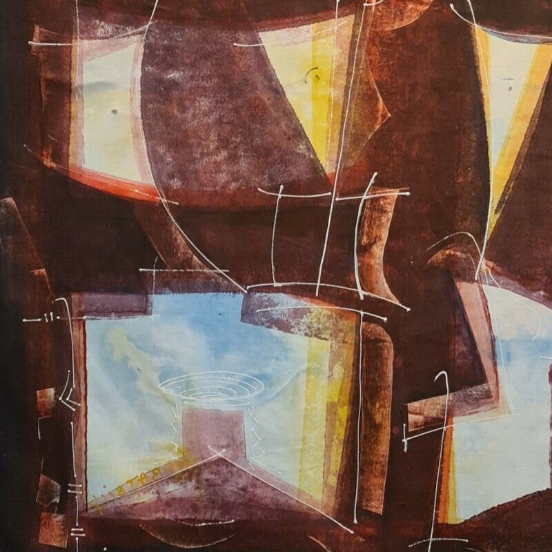 Large Modern Painting, 1980s, Vintage photo for sale