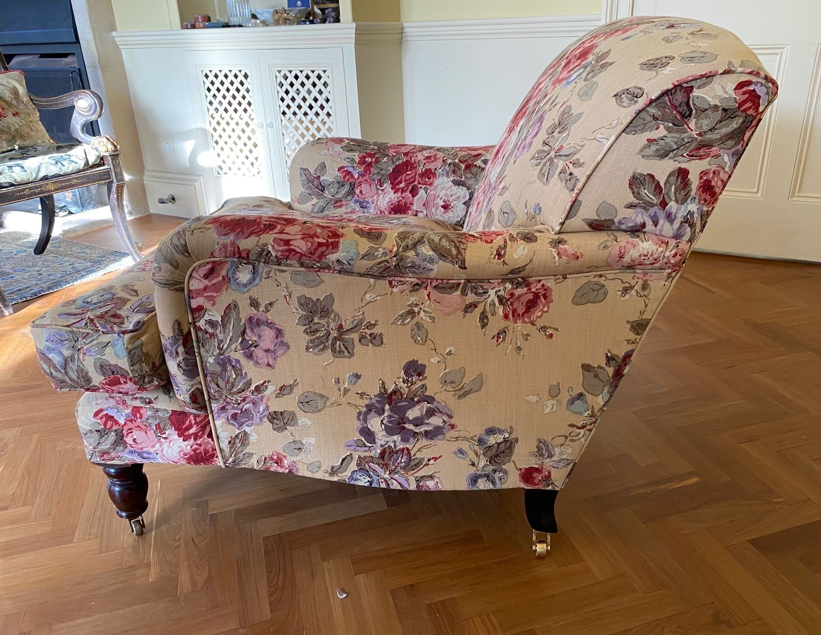 Jean Monro English Country House Howard Style Large Armchair photo for sale