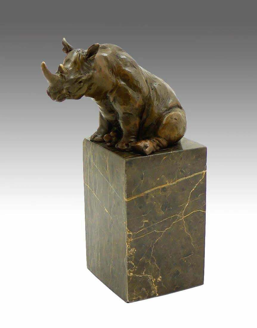 Bronze Sculpture Of A Rhinoceros, Contemporary Work, Xxist Century. photo for sale