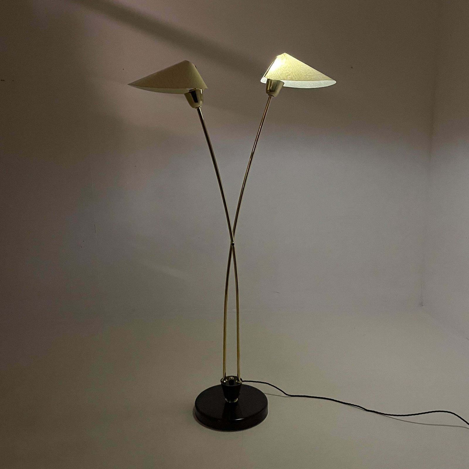 849.0 Mid Century Brass Floor Lamp By Napako, 1960s photo