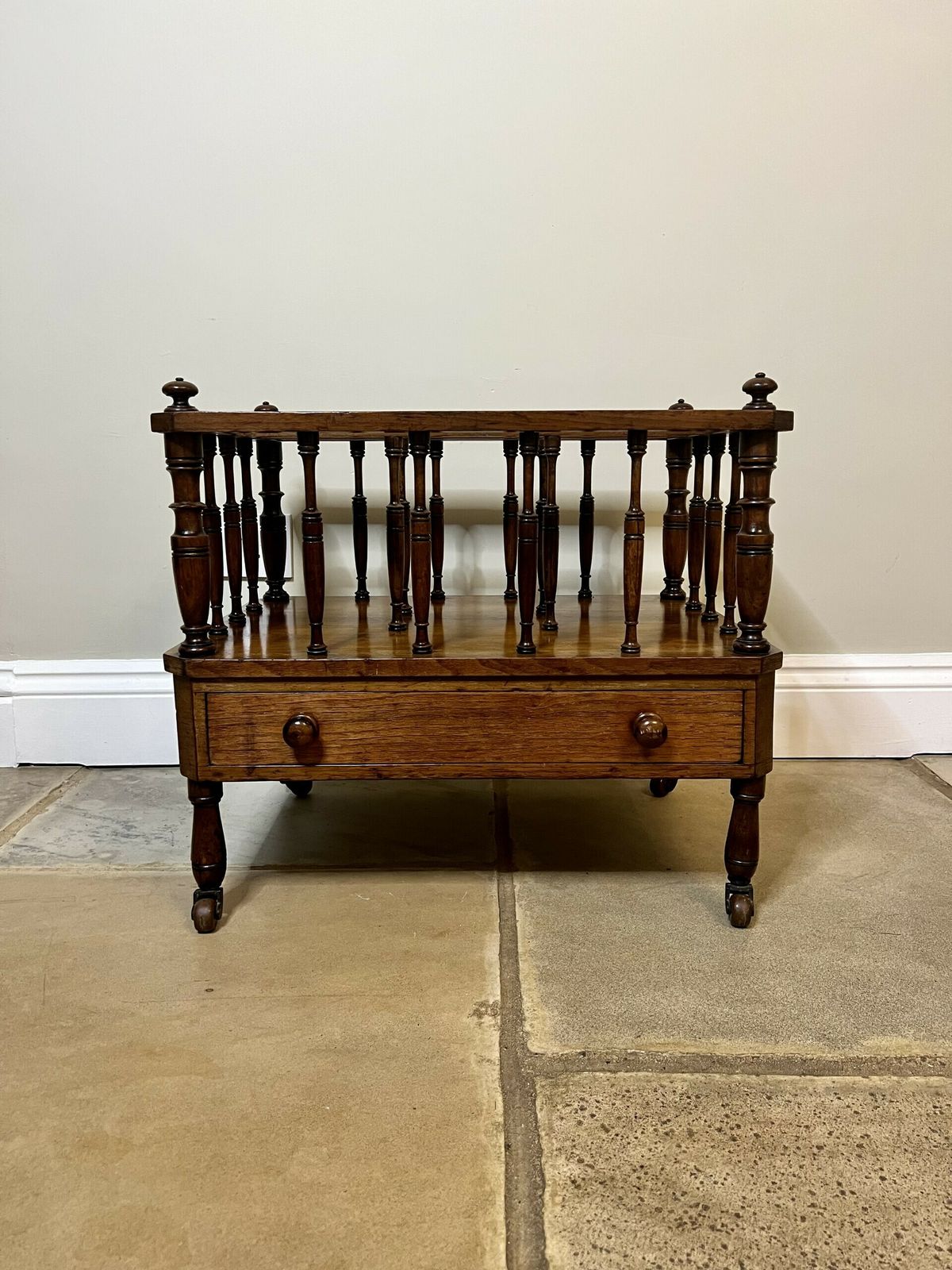 Victorian Quality Figured Walnut Canterbury