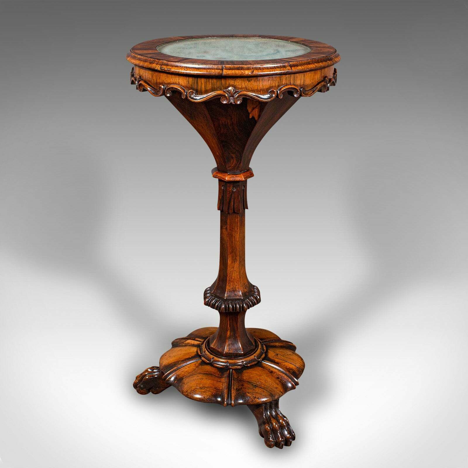Antique Sewing Table, English, Needlepoint Tapestry, Crafting Stand, William IV photo Furniture