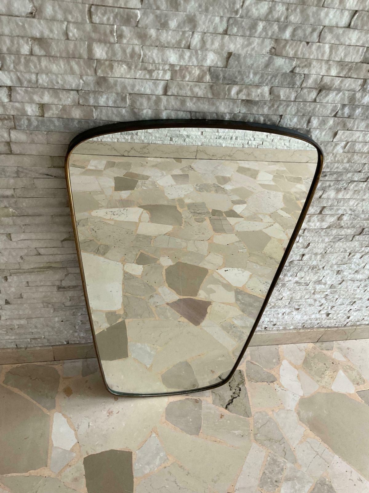 Pietro Chiesa   Mirror With Brass Frame   Fontanarte Made In Italy 1950s photo furniture