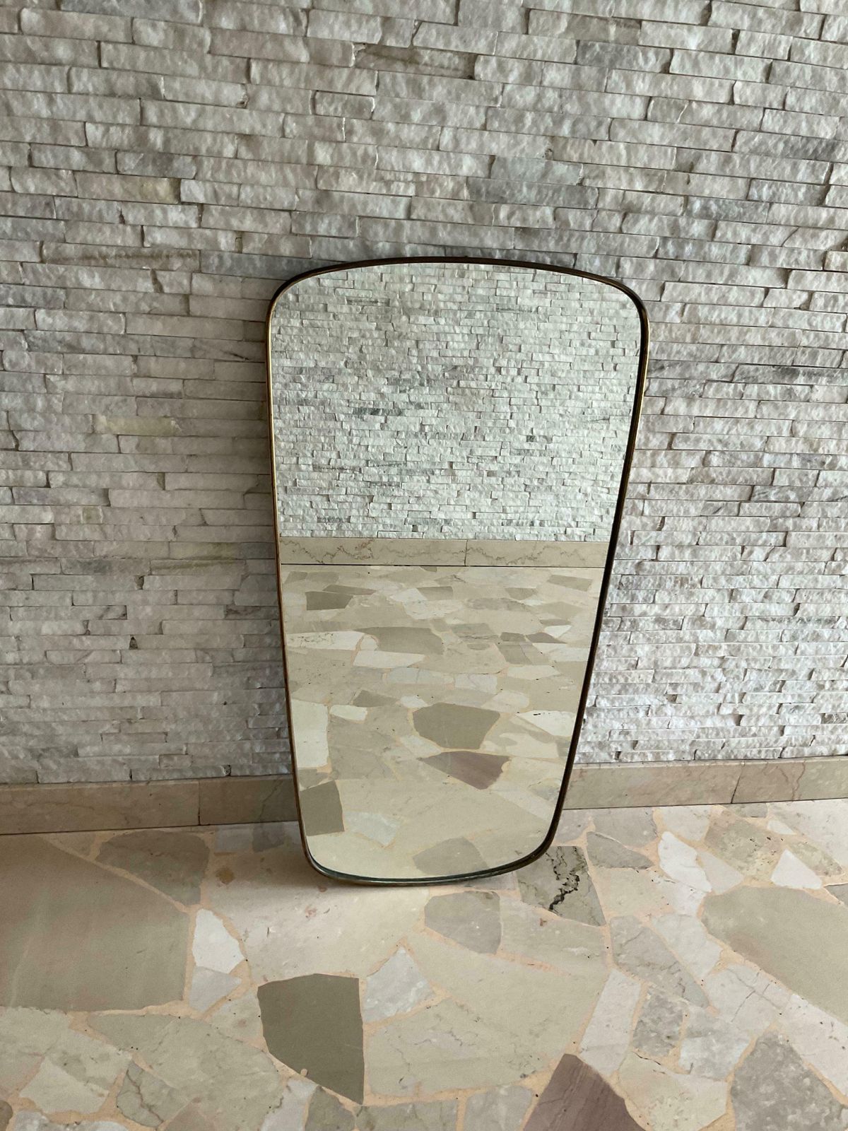 Pietro Chiesa   Mirror With Brass Frame   Fontanarte Made In Italy 1950s photo Home Decor