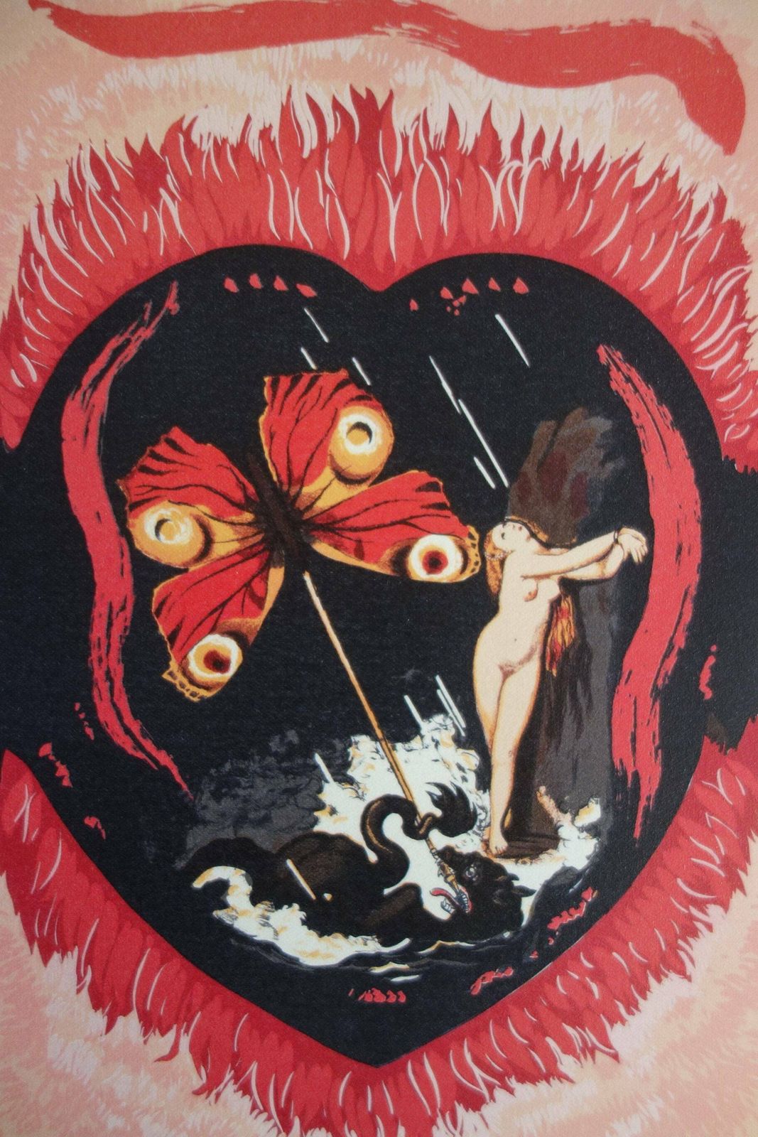 Fine Surrealist Limited Edition Print, Heart And Woman, Salvador Dali, Signed & Numbered In Pencil photo for sale