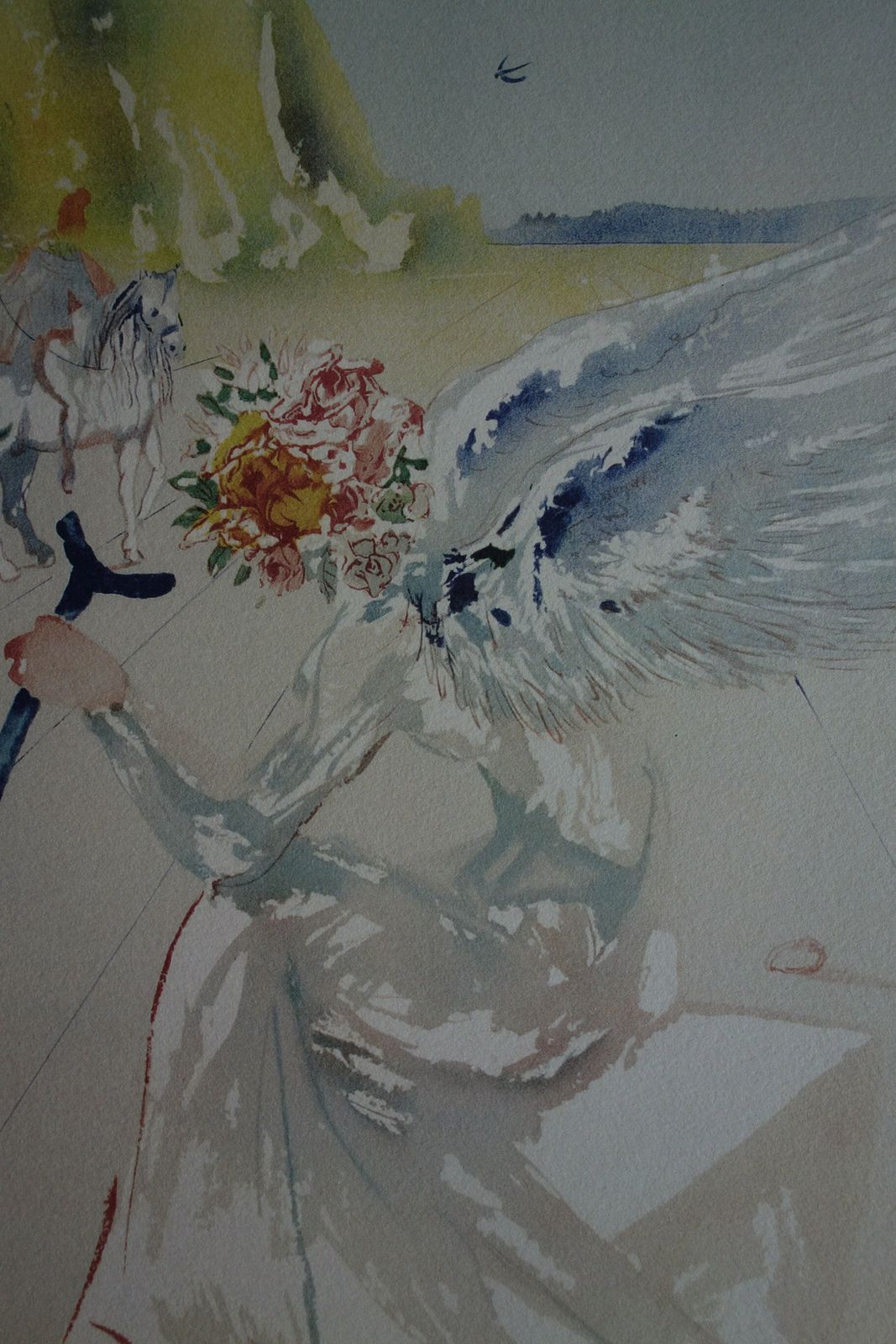 Fine Surrealist Limited Edition Print, Angel, Salvador Dali, Signed & Numbered In Pencil photo for sale