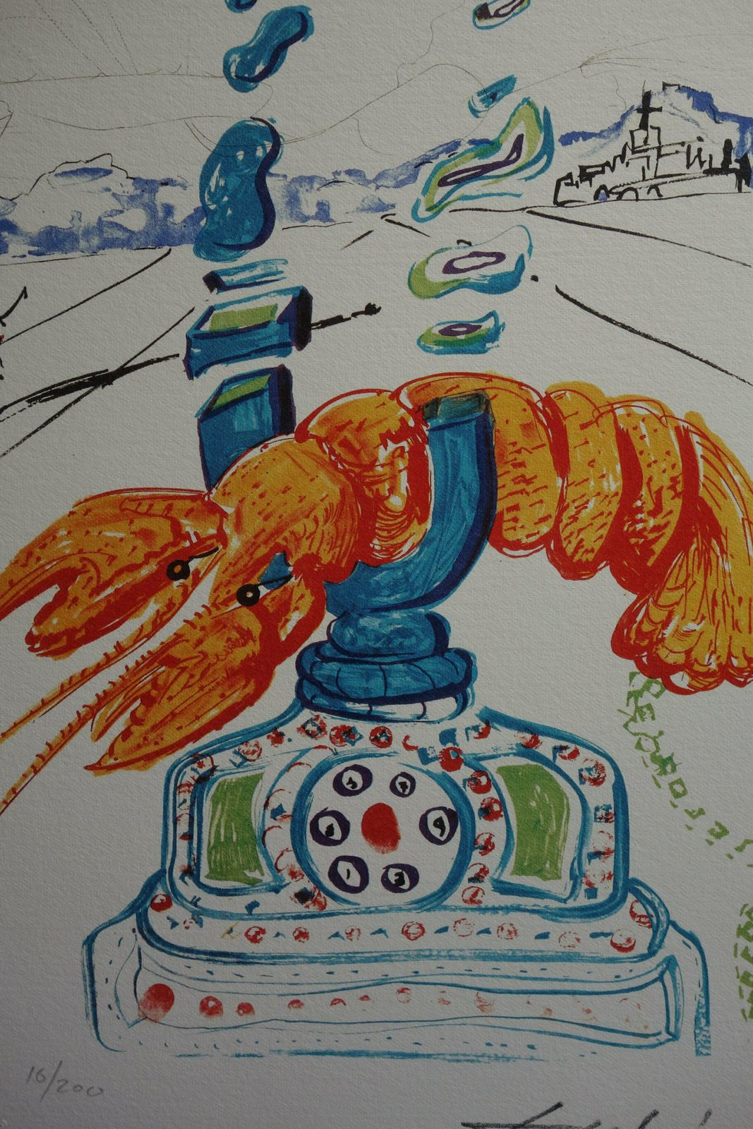 Fine Surrealist Limited Edition Print, Lobster Telephone, Salvador Dali, Signed & Numbered In Pencil photo for sale