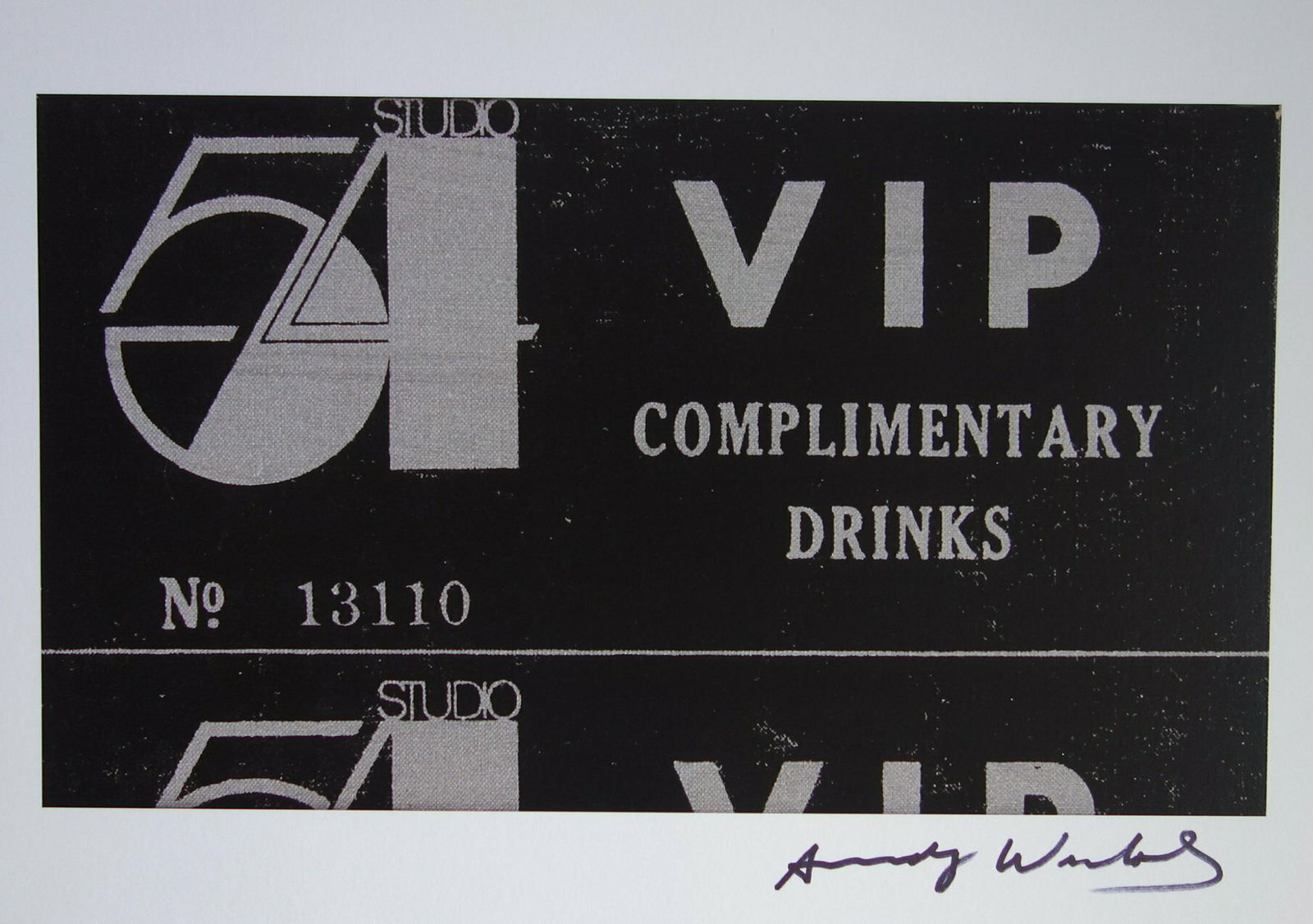 Fine Pop Art Limited Edition Print   Studio 54 Vip Tickets, Andy Warhol, Signed & Numbered
