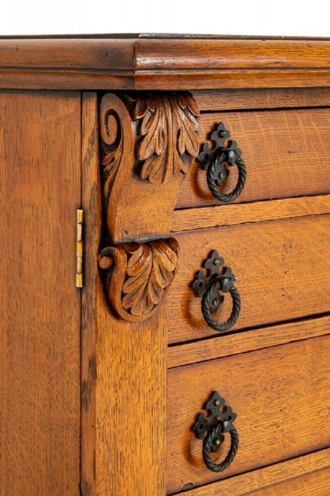 Period Victorian Wellington Chest Blonde Oak photo vintage