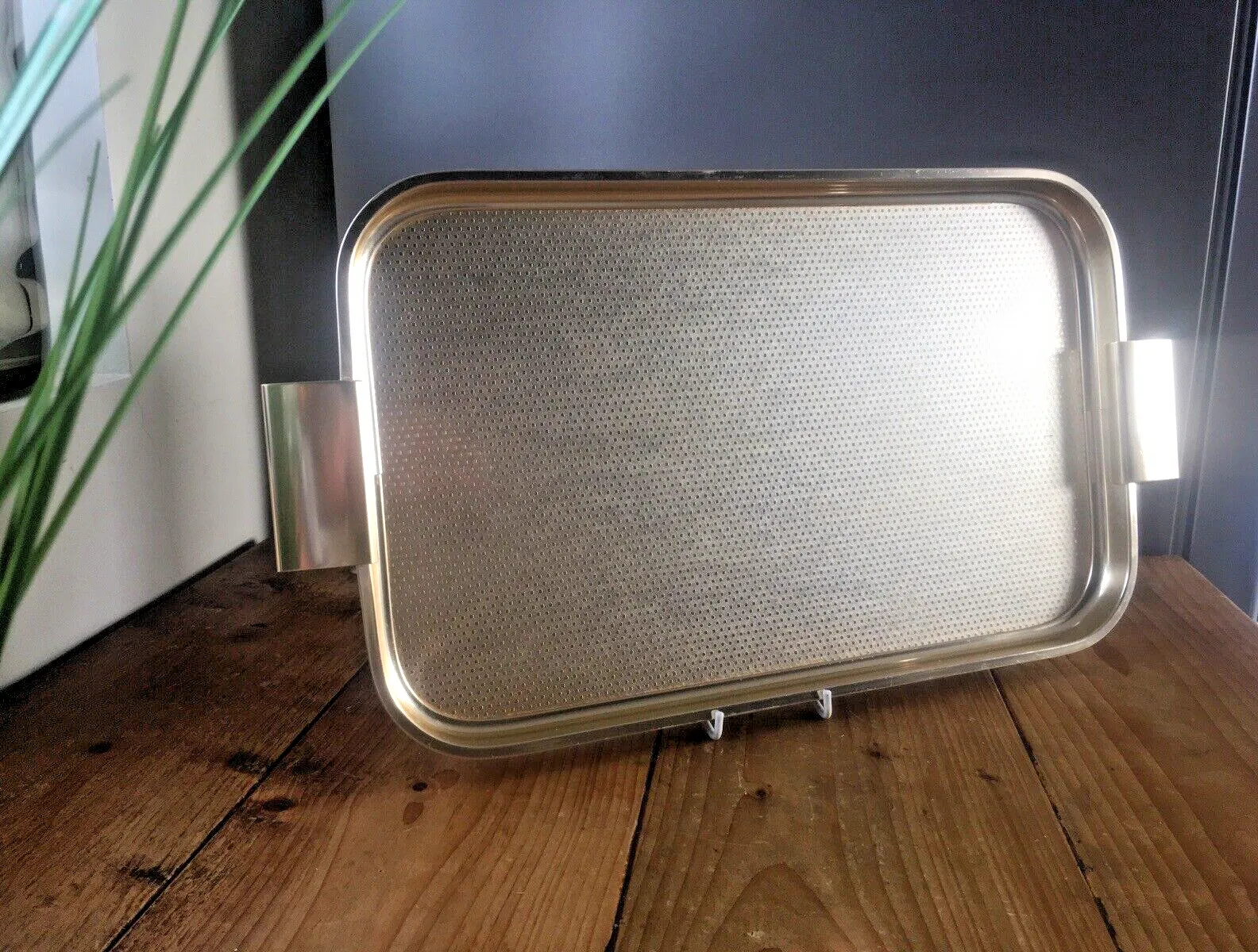 Vintage 50's Rose Gold Anodised Cocktail Drinks Serving Tray Retro 60s Woodmet photo furniture