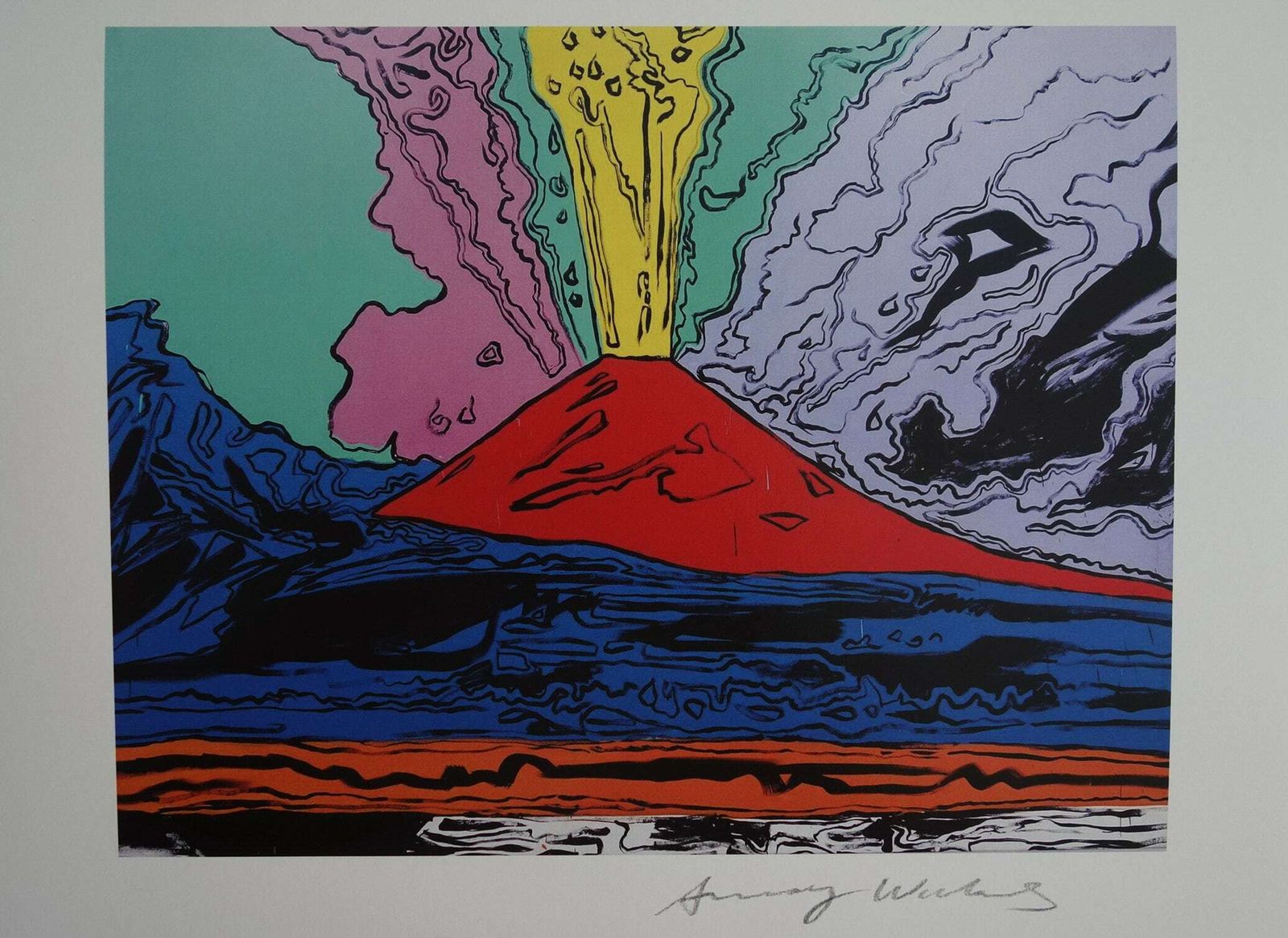 Fine Pop Art Limited Edition Print – Vesuvius, Andy Warhol, Signed & Numbered – Estate Stamp