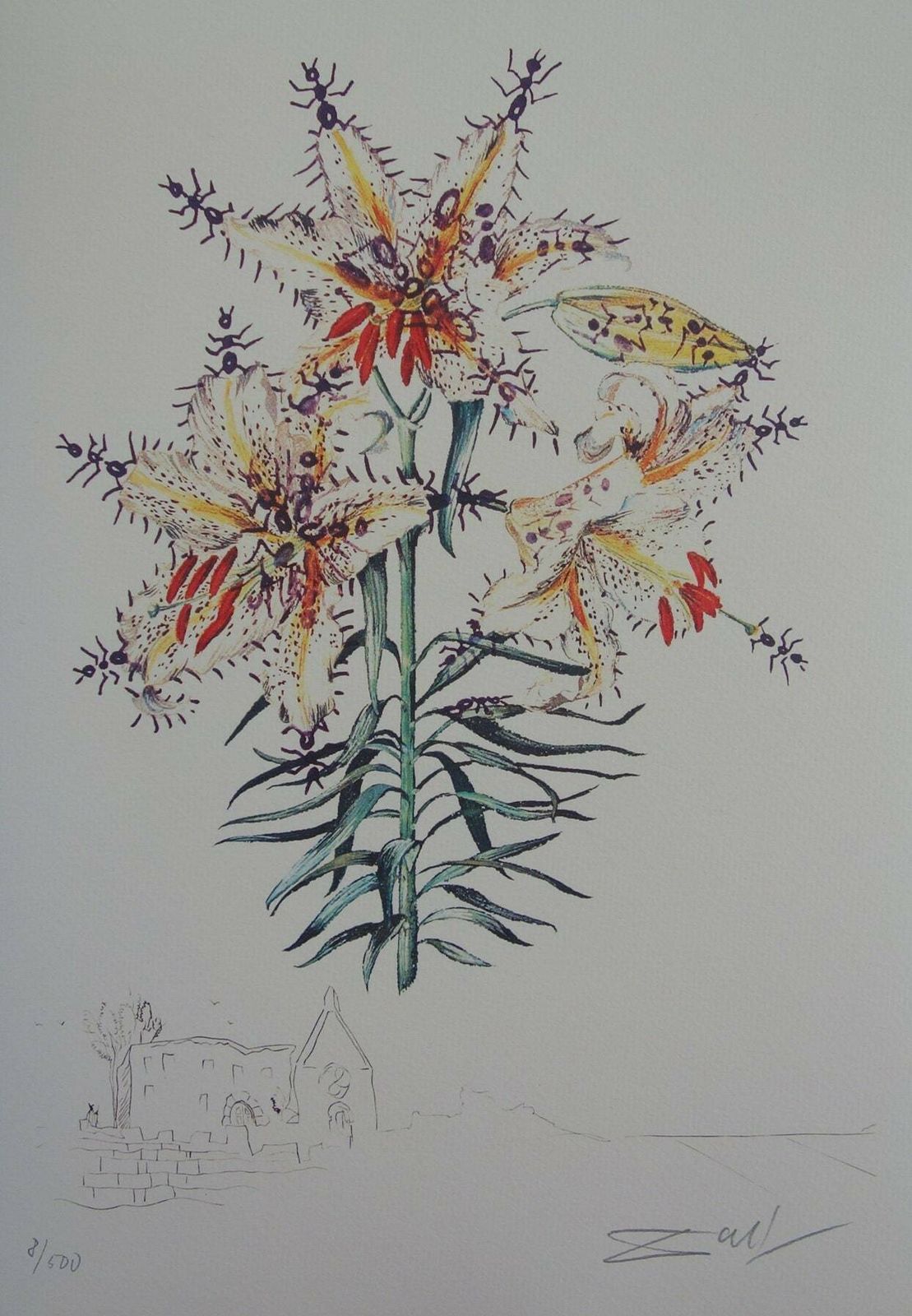 Fine Surrealist Limited Edition Print, Surreal Flower, Salvador Dali, Signed & Numbered In Pencil