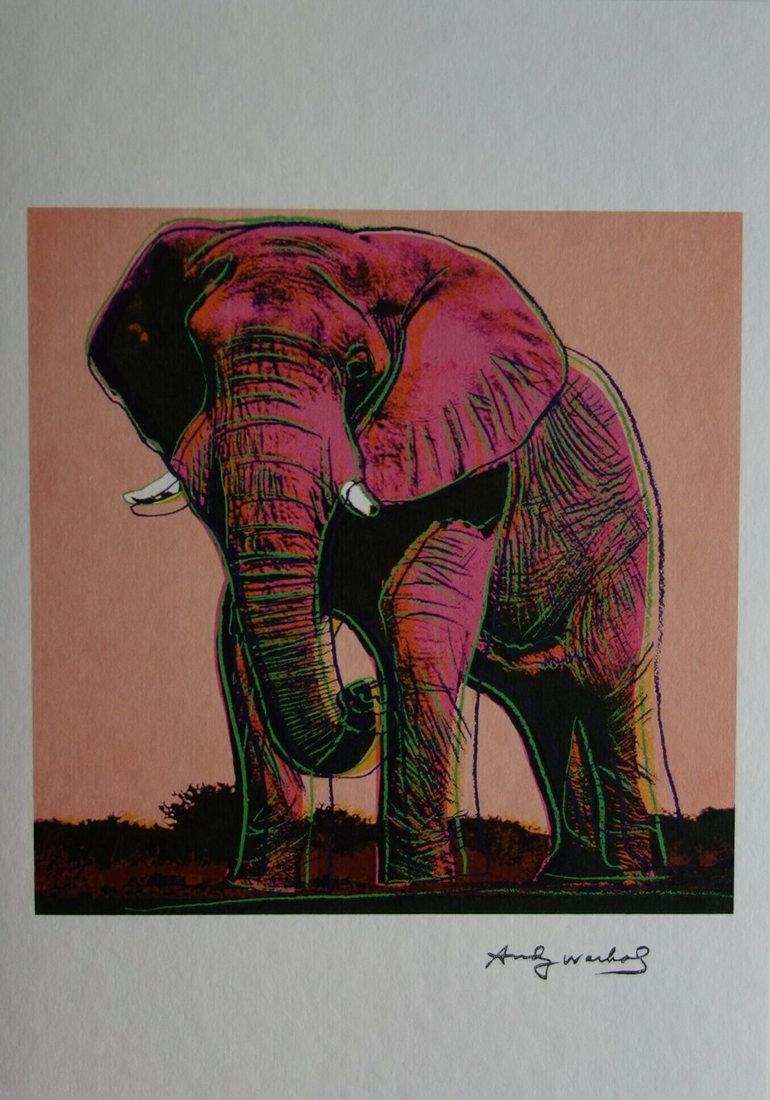 Fine Pop Art Limited Edition Print   Animal Series   Elephant, Andy Warhol, Signed & Numbered