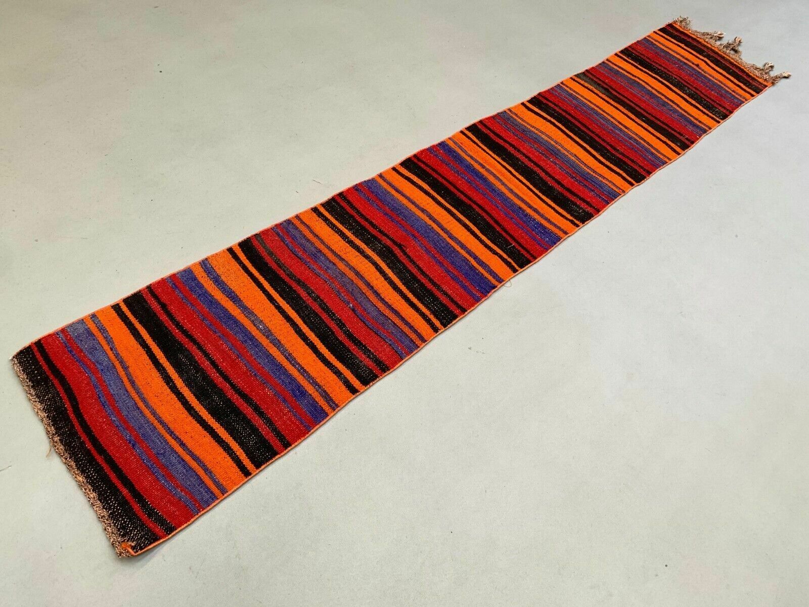 Old Turkish Narrow Kilim Runner 280x54 Cm Shabby Chic, Vintage Kelim photo for sale