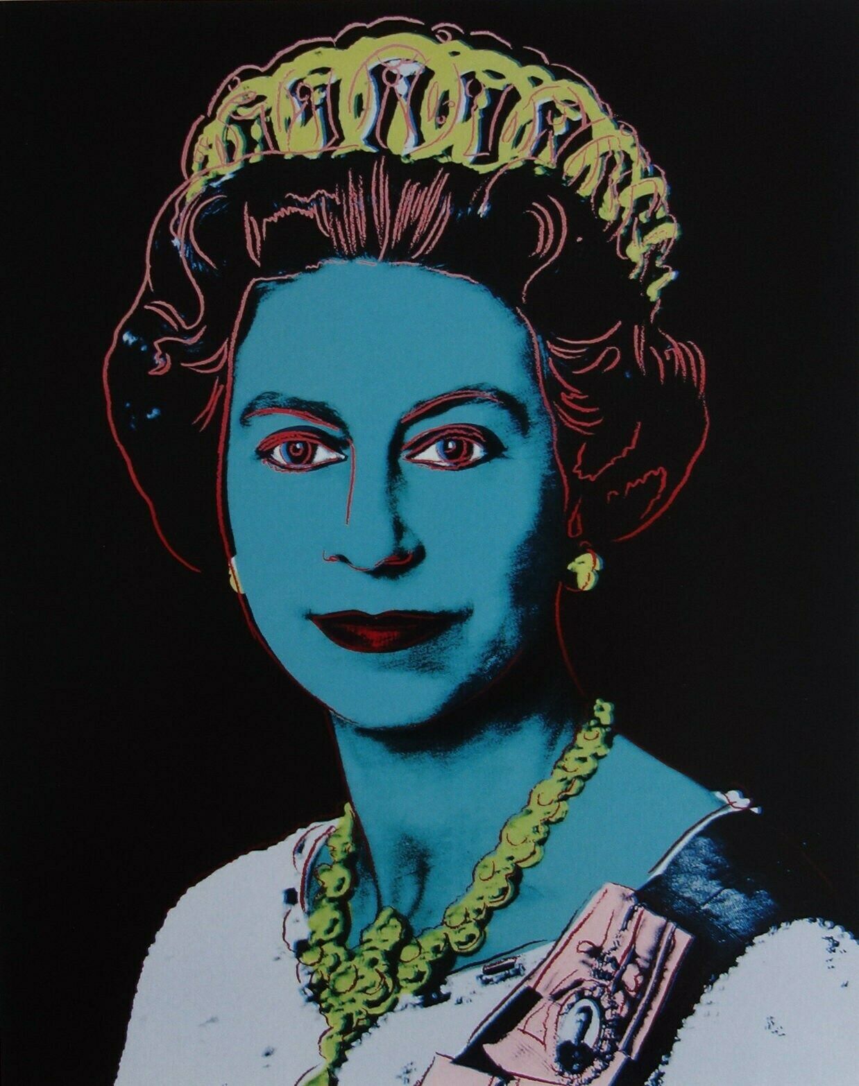 Fine Pop Art Limited Edition Print – Celebrity Portrait Series   Queen Elizabeth, Andy Warhol, Signed & Numbered photo furniture