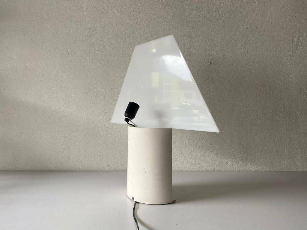 White Plexiglass Table Lamp By Mario Barbaglia & Marco Colombo For Paf Studio, 1980s, Italy photo vintage