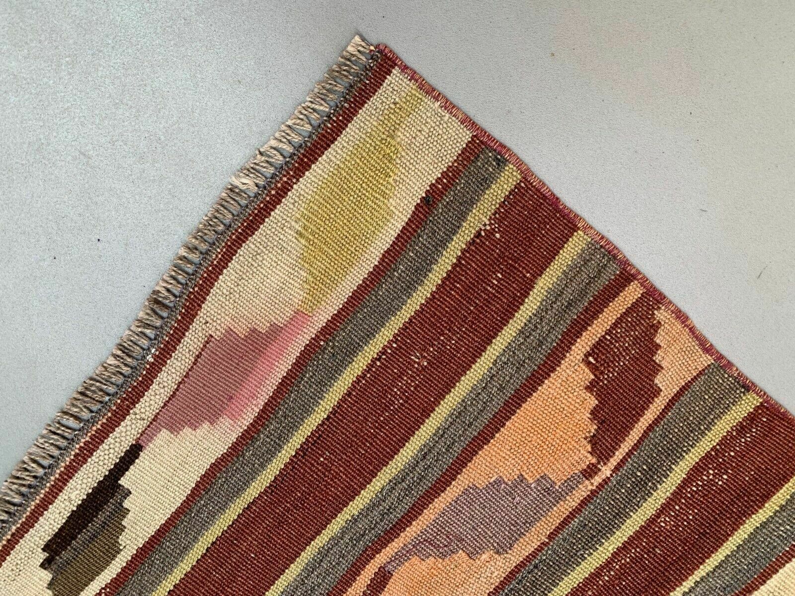 Old Turkish Narrow Kilim Runner 270x53 Cm Shabby Chic, Vintage Kelim photo 245.0