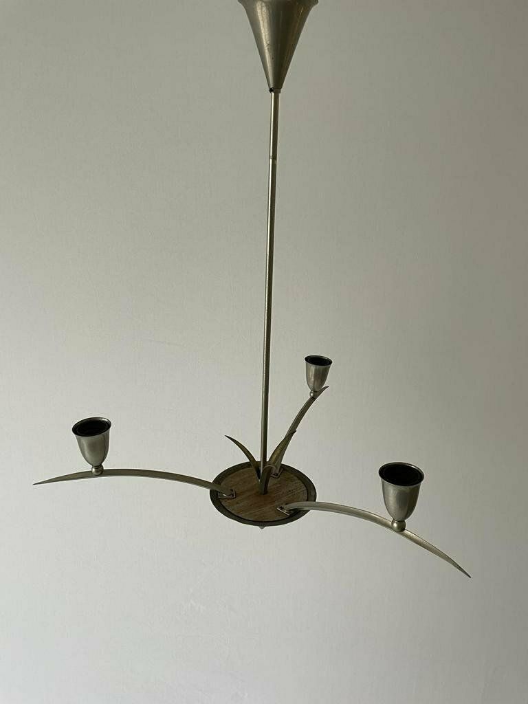 Unusual Arc Shaped 3 Armed Sputnik Chandelier, 40s/50s, France photo vinterior
