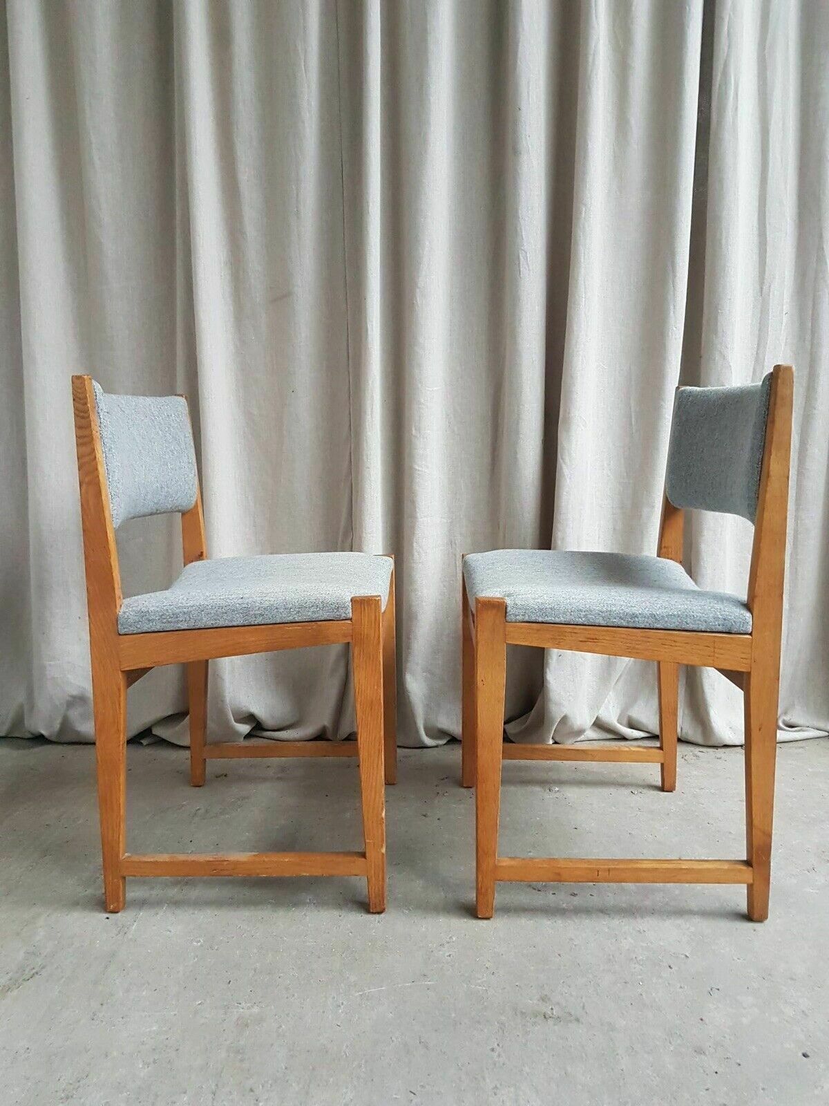 Vtg Mid Century Set 2 Danish Oak Dining Chairs By Peter Hvidt Scandi Retro photo furniture