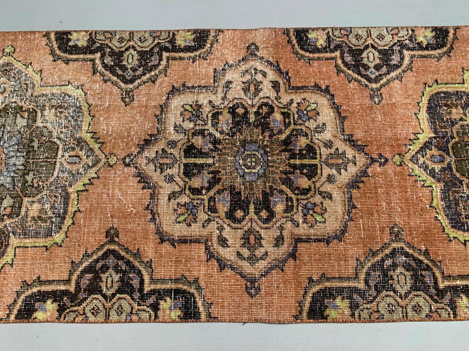 photo for sale Distressed Turkish Runner  Wool Vintage Tribal Rug