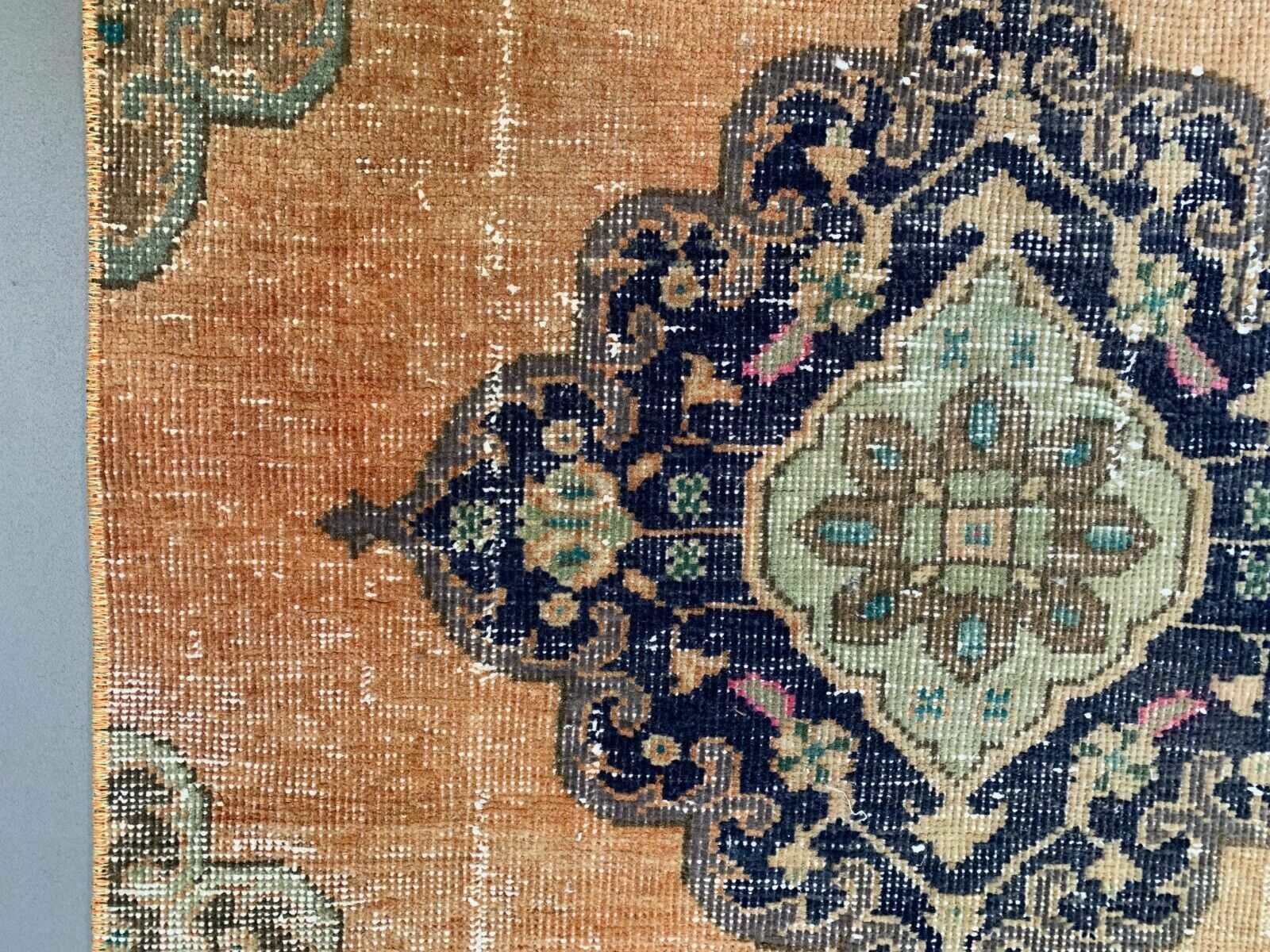 Distressed Turkish Runner 375x80 Cm Wool Vintage Tribal Rug photo 495.0