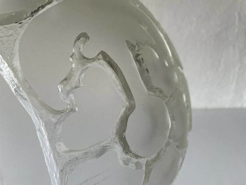 photo furniture Peill Und Putzler 3 Dimensional Artwork On Heavy Glass Rare Ceiling Lamp, 1970s, Germany