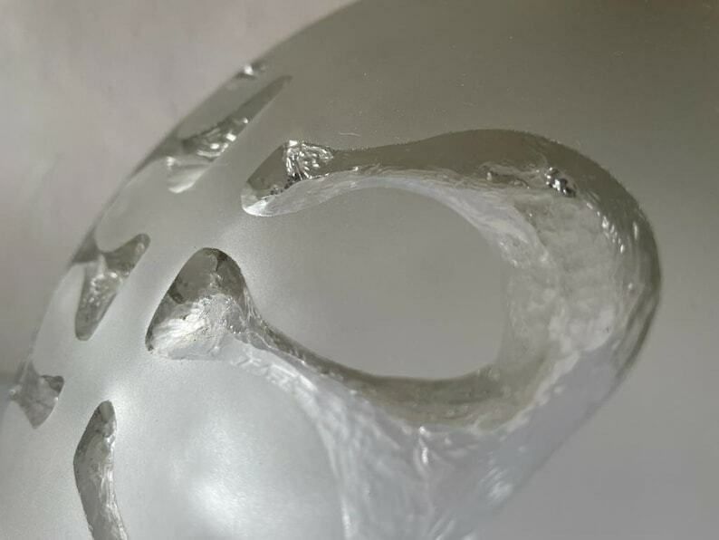 photo for sale Peill Und Putzler 3 Dimensional Artwork On Heavy Glass Rare Ceiling Lamp, 1970s, Germany