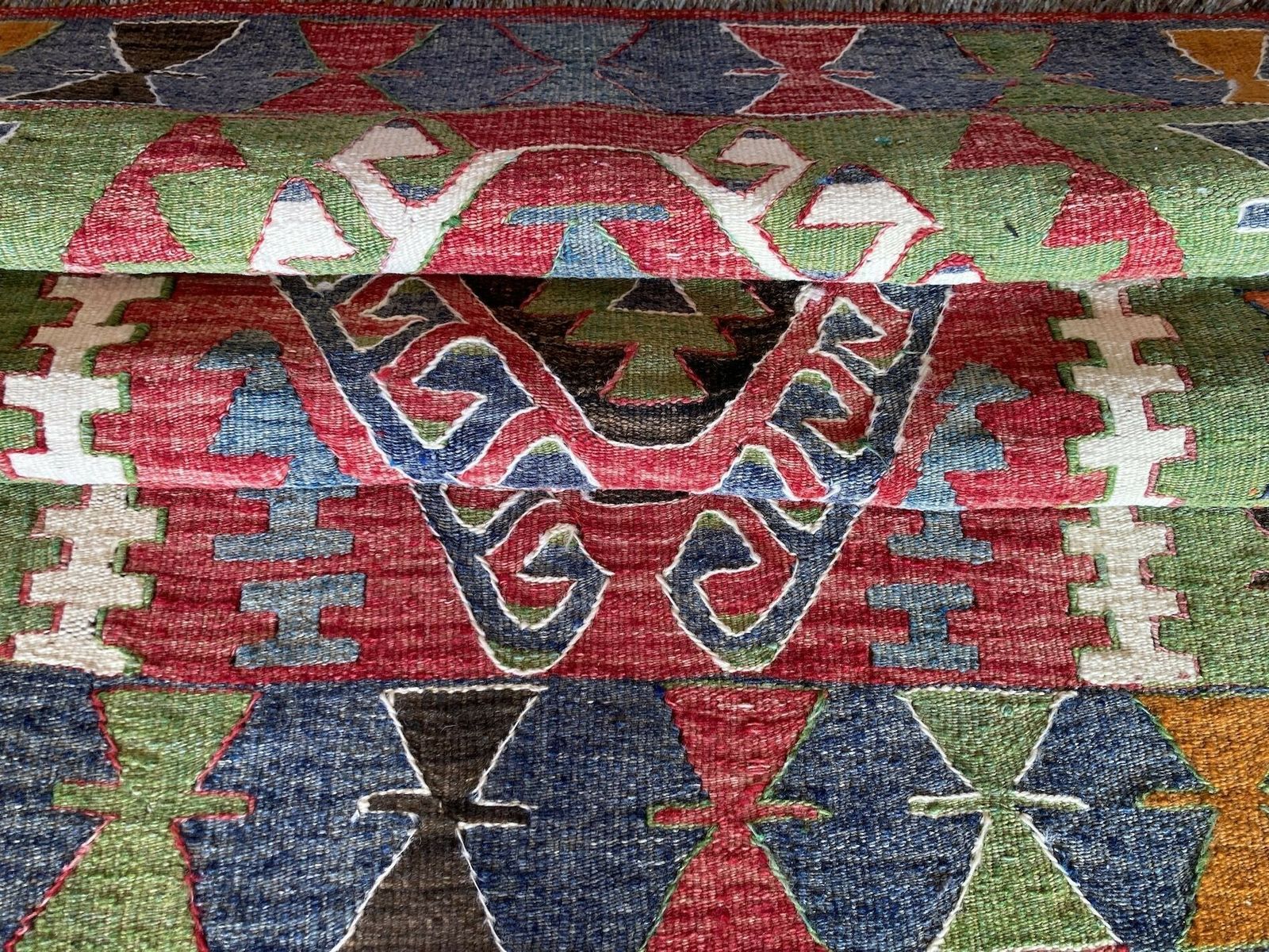 330.0 Vintage Anatolian Kilim 1.26m X 0.90m photo