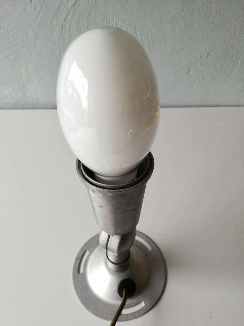 Very Rare Chrome Philips Table Lamp   Adjustable Head   Available To Hang On Wall   Industrial Desk Light   60s Germany photo Lighting