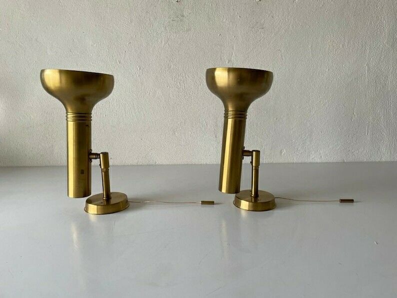 photo furniture Rare Space Age Gold Metal Pair Of Sconces By Cosack, 1970s, Germany