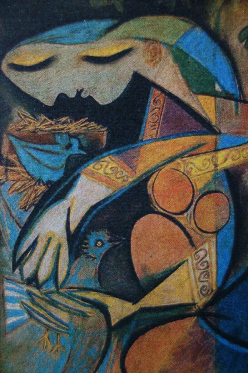 Rare Beautiful Cubist Print   Woman, Pablo Picasso, Signed & Stamped photo furniture