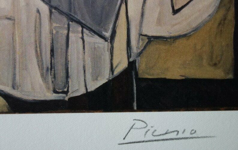 Rare Fine Cubist Print   Bull, Pablo Picasso, Hand Signed & Stamped photo for sale