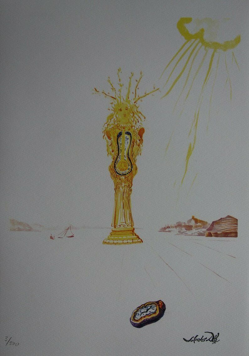 Fine Surrealist Limited Edition Print, Soft Melting Watch, Salvador Dali, Signed & Numbered In Pencil