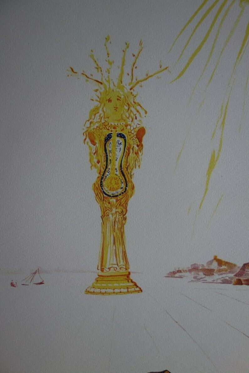 Fine Surrealist Limited Edition Print, Soft Melting Watch, Salvador Dali, Signed & Numbered In Pencil photo furniture