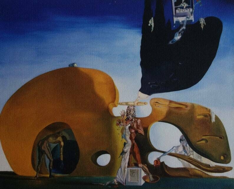 Fine Surrealist Limited Edition Print, Salvador Dali, Signed & Numbered In Pencil photo furniture
