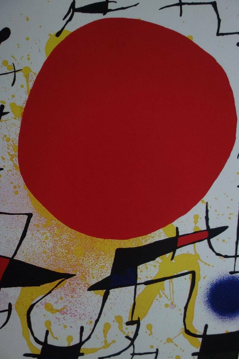 Fine Surrealist Limited Edition Print, Joan Miro, Signed & Numbered photo furniture