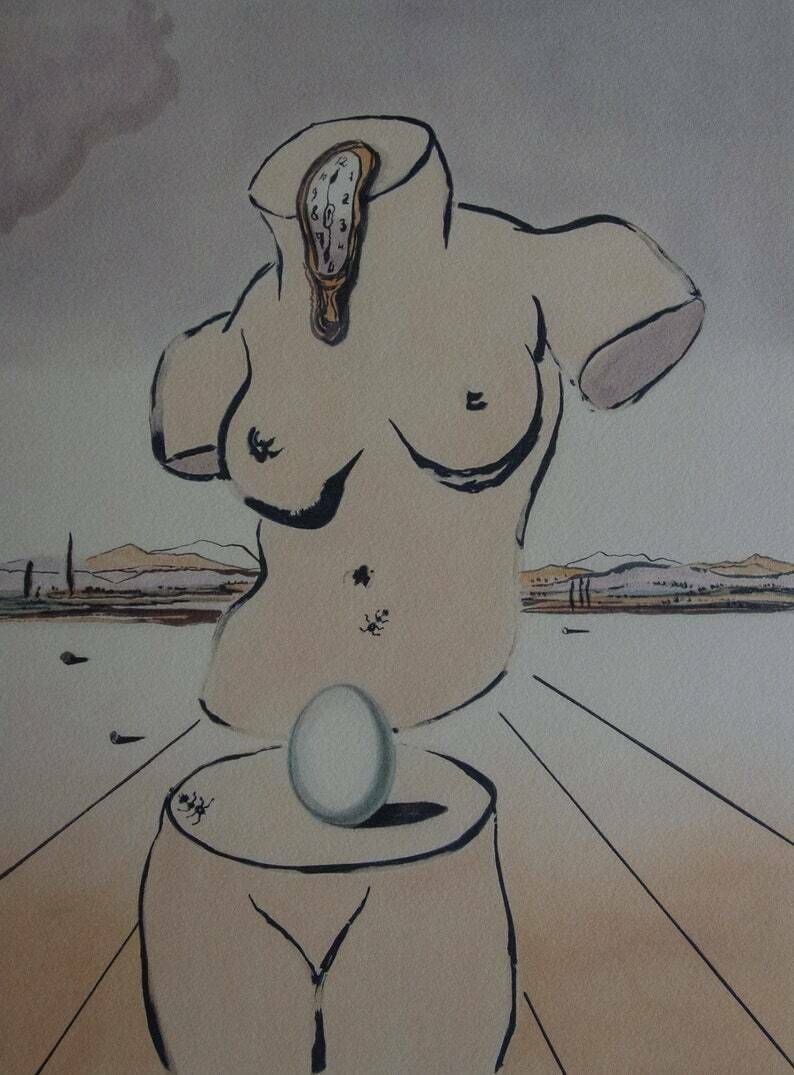 Fine Surrealist Limited Edition Print, Salvador Dali, Signed & Numbered In Pencil photo furniture