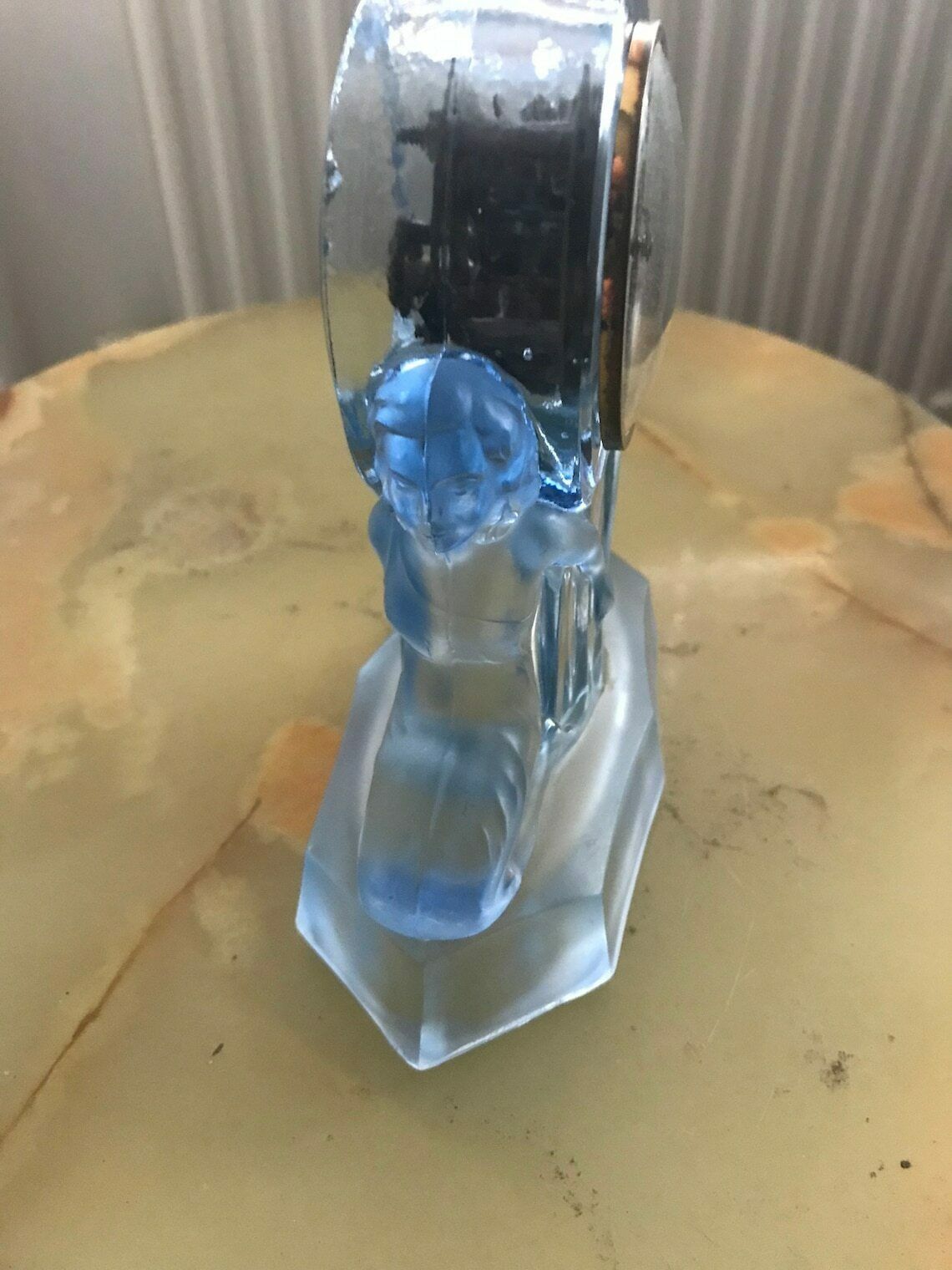 Beautiful Rare Antique Art Deco Figural Opalescent Glass Clock (Working) Walther & Sohne ‘Windsor’ photo Home Decor