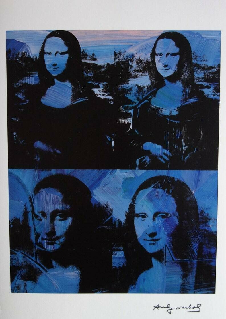 Fine Pop Art Limited Edition Print – Mona Lisa, Andy Warhol, Stamp Signed