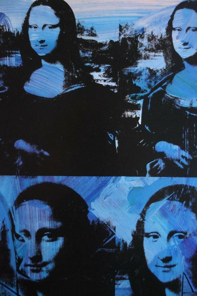 Fine Pop Art Limited Edition Print – Mona Lisa, Andy Warhol, Stamp Signed photo for sale