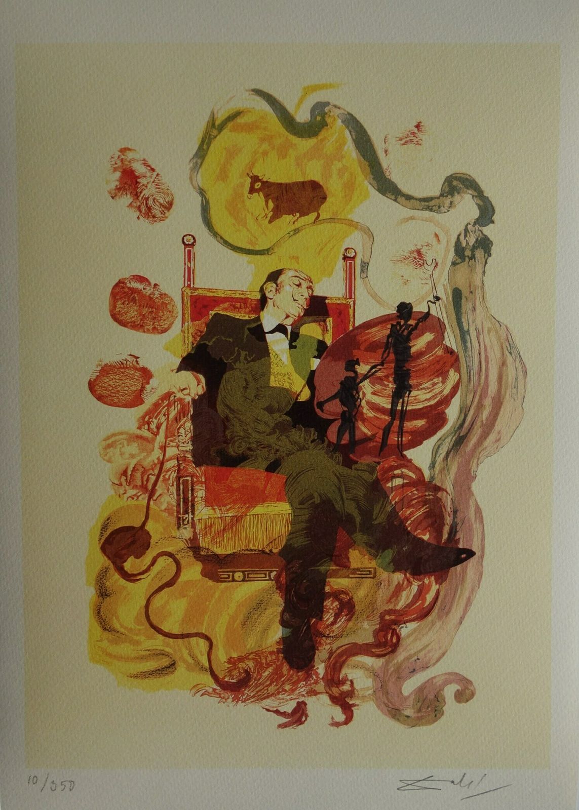 Fine Surrealist Limited Edition Print, Self Portrait, Salvador Dali, Signed & Numbered In Pencil