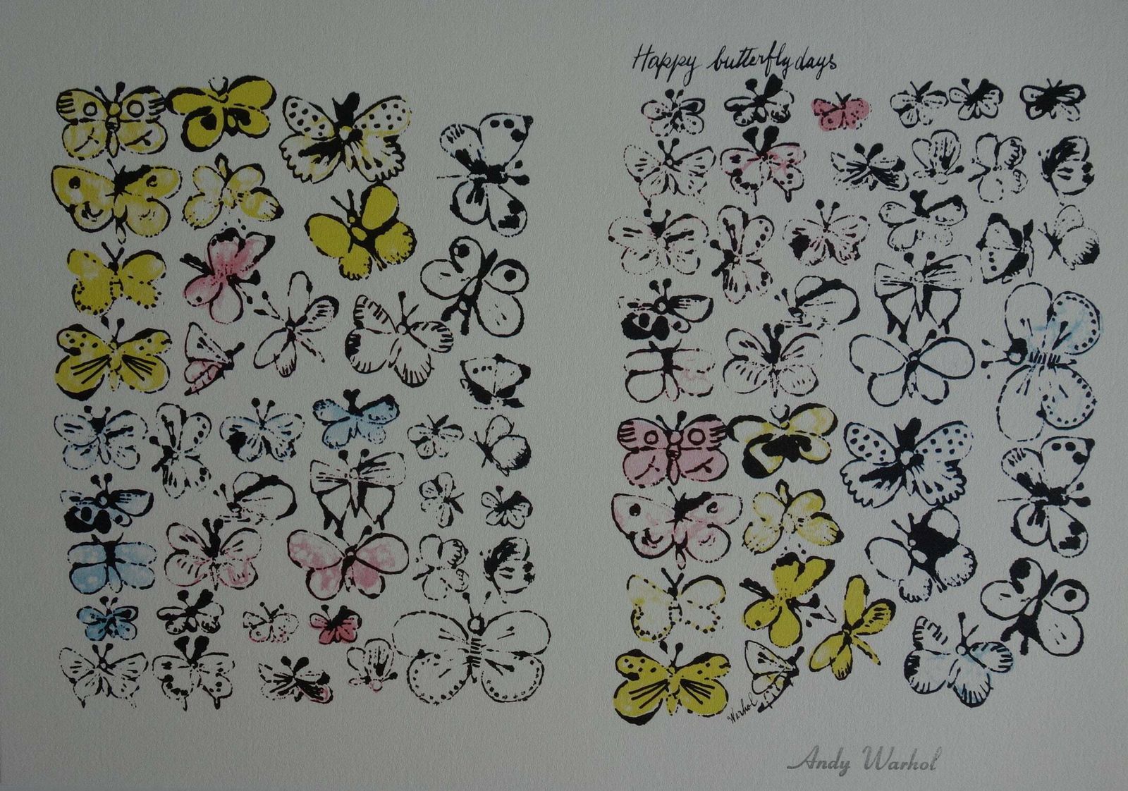 Fine Pop Art Limited Edition Print   Illustration   Butterflies, Andy Warhol, Signed & Numbered